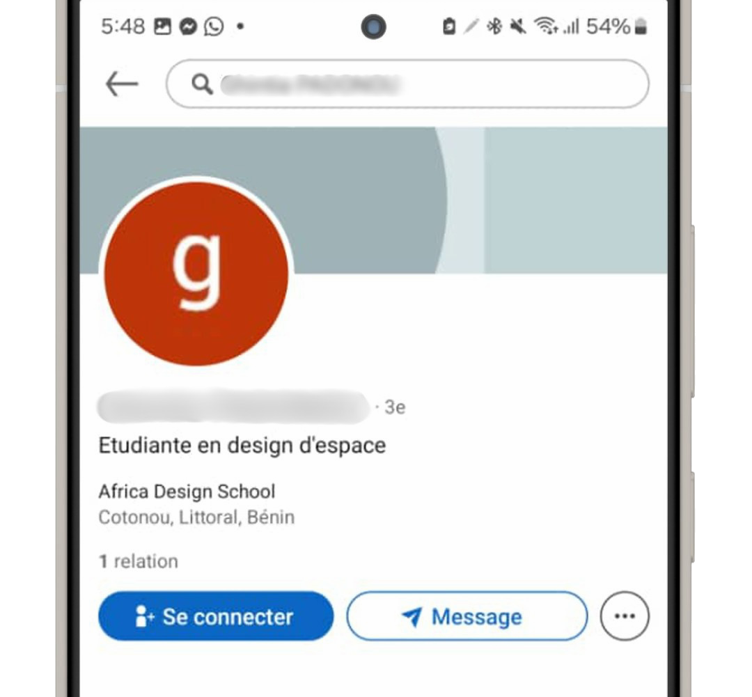 Profil LinkedIn avec peu de résultats